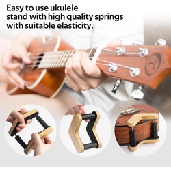 ENO MUSIC Soporte de madera portátil para ukelele de madera maciza para guitarras pequeñas de 4 cuerdas
