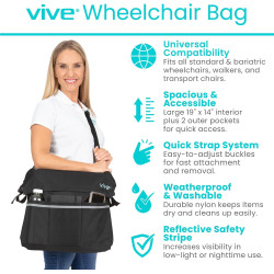 Bolsa para silla de ruedas, Negro, 1