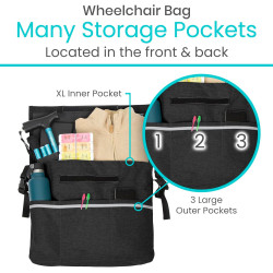 Bolsa para silla de ruedas, Negro, 1