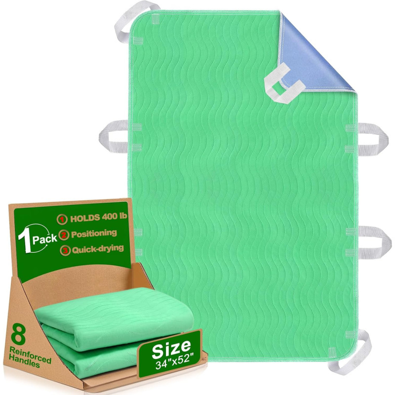 Almohadilla de cama de posicionamiento con asas | Con asas reforzadas y reutilizables