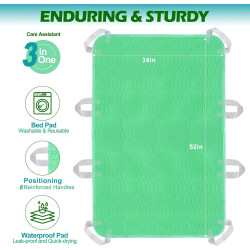 Almohadilla de cama de posicionamiento con asas | Con asas reforzadas y reutilizables