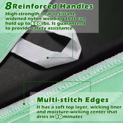 Almohadilla de cama de posicionamiento con asas | Con asas reforzadas y reutilizables