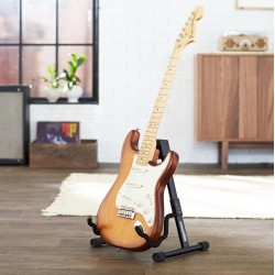Soporte plegable y ajustable con forma de A para guitarras acústicas y eléctricas con goma antideslizante y brazos de espuma sua
