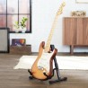 Soporte plegable y ajustable con forma de A para guitarras acústicas y eléctricas con goma antideslizante y brazos de espuma sua