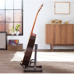 Soporte plegable y ajustable con forma de A para guitarras acústicas y eléctricas con goma antideslizante y brazos de espuma sua