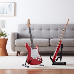 Soporte plegable y ajustable con forma de A para guitarras acústicas y eléctricas con goma antideslizante y brazos de espuma sua