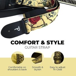 Correa de guitarra - Jacquard - Ajustable - Para guitarras acústicas/bajas/eléctricas