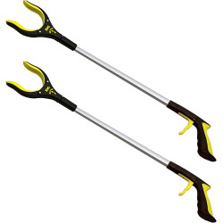 RMS Paquete de 2 agarradores extra largos de 34 pulgadas con mandíbula giratoria