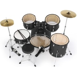 Ktaxon Juego de batería para adultos de 22 pulgadas, kit de 5 piezas de tamaño completo con soportes de platillo