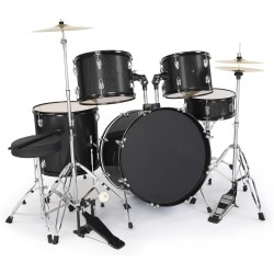 Ktaxon Juego de batería para adultos de 22 pulgadas, kit de 5 piezas de tamaño completo con soportes de platillo
