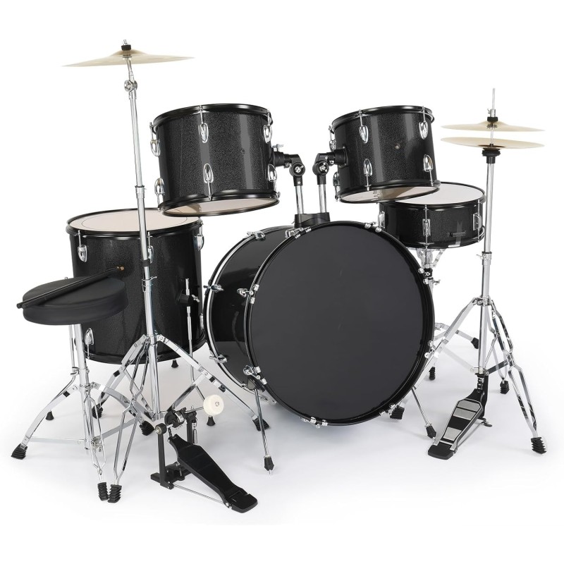 Ktaxon Juego de batería para adultos de 22 pulgadas, kit de 5 piezas de tamaño completo con soportes de platillo Ktaxon Juego de batería para adultos de 22 pulgadas, kit de 5 piezas de tamaño completo con soportes de platillo