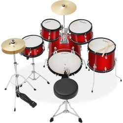Gammon Percussion Kit de batería de arranque junior de 5 piezas con platillos