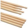 Baquetas 5A con punta de madera (2 pares de arce)