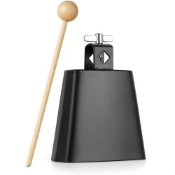 Fabricante de ruido de campana de vaca de acero de metal de 4 pulgadas con palo para percusión de batería
