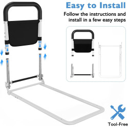 Rieles de cama para adultos mayores | Rieles firmes y ajustables para adultos mayores