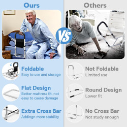 Rieles de cama para adultos mayores | Rieles firmes y ajustables para adultos mayores