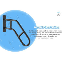 Pasamanos para escalones al aire libre | Barras de agarre impermeables para escaleras