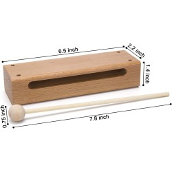 Instrumento musical de bloque de madera con mazo Bloques de ritmo de percusión de madera maciza