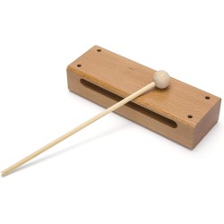 Instrumento musical de bloque de madera con mazo Bloques de ritmo de percusión de madera maciza