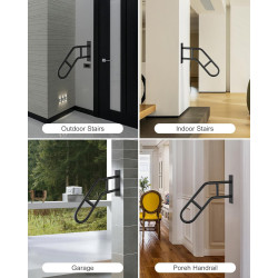 Pasamanos para escalones al aire libre | Barras de agarre impermeables para escaleras