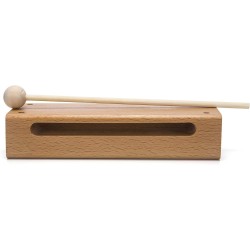 Instrumento musical de bloque de madera con mazo Bloques de ritmo de percusión de madera maciza