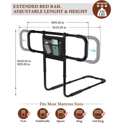 Rieles de cama para adultos mayores