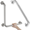 Barra de agarre en ángulo de níquel cepillado de 16 pulgadas