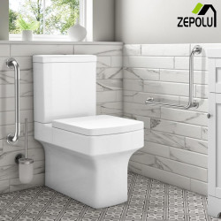 Barra de agarre en ángulo de níquel cepillado de 16 pulgadas