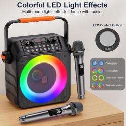 Máquina de karaoke | Con luces LED y microfonos