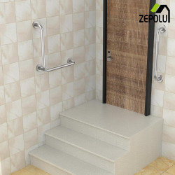 Barra de agarre en ángulo de níquel cepillado de 16 pulgadas