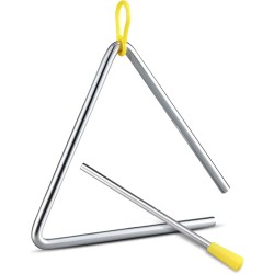 TIPTAP Triángulo de percusión de mano, triángulo de acero musical de 6 pulgadas con golpeador