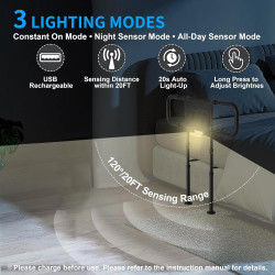 Rieles de cama para adultos mayores | Rieles firmes y con luz integrada