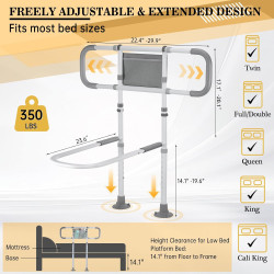 Rieles de cama para adultos mayores