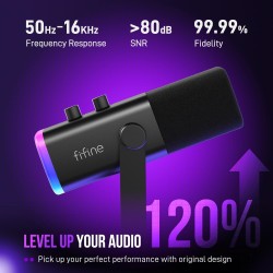 FIFINE - Micrófono dinámico XLR/USB | Microfono para podcast, transmision de musica y juegos