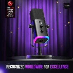 FIFINE - Micrófono dinámico XLR/USB | Microfono para podcast, transmision de musica y juegos