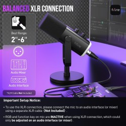FIFINE - Micrófono dinámico XLR/USB | Microfono para podcast, transmision de musica y juegos
