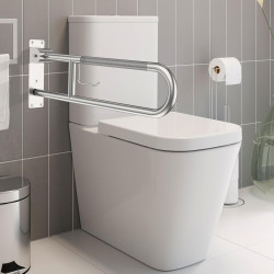 Barra de agarre para inodoro | Antideslizante y de niquel cepillado