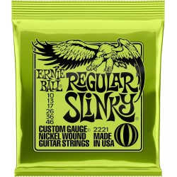 Ernie Ball Regular Slinky - Cuerdas para guitarra eléctrica, calibre 10-46 (P02221)
