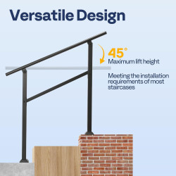 VIVOHOME Paquete de 2 barandillas de mano | Barandillas de acero para escaleras exteriores