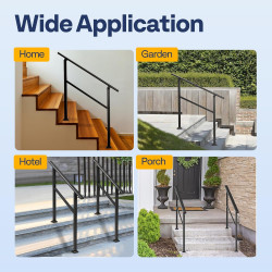 VIVOHOME Paquete de 2 barandillas de mano | Barandillas de acero para escaleras exteriores