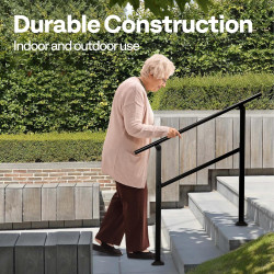 VIVOHOME Paquete de 2 barandillas de mano | Barandillas de acero para escaleras exteriores