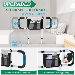 Rieles de cama para adultos mayores