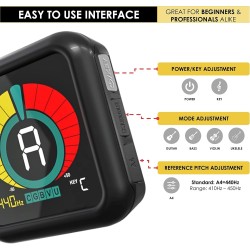 KLIQ UberTuner - Afinador profesional de clip | Para todo tipo de instrumento con afinacion cromatica