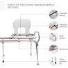 Eagle Health Supplies Banco de transferencia de inodoro a bañera | Asiento de transferencia de indoro a bañera acolchado