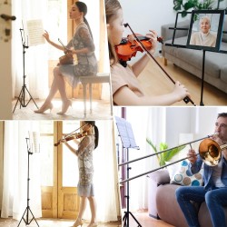 1 paquete de soporte de música, con soporte de clip para partituras de música y bolsa de transporte