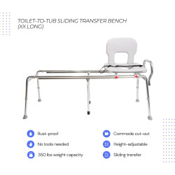 Eagle Health Supplies Banco de transferencia de inodoro a bañera | Asiento de transferencia de indoro a bañera acolchado