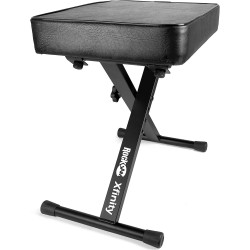 Taburete resistente RockJam Xfinity con doble X para piano, premontado, con correas de bloqueo