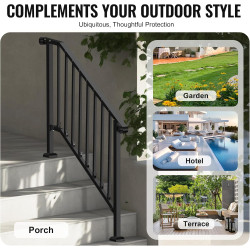 VEVOR Pasamanos para escalones al aire libre | Pasamanos con diseño elegante para escaleras