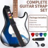Correas de guitarra eléctrica acústica, correa de guitarra baja con 3 extremos de soporte para púas de guitarra