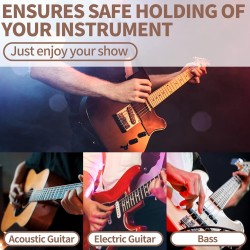 Correas de guitarra eléctrica acústica, correa de guitarra baja con 3 extremos de soporte para púas de guitarra